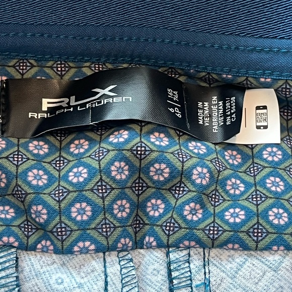 RLX Ralph Lauren Graphic Nylon Stretch Pant Size 6P Petite NWOT Teal Floral - Picture 9 of 13